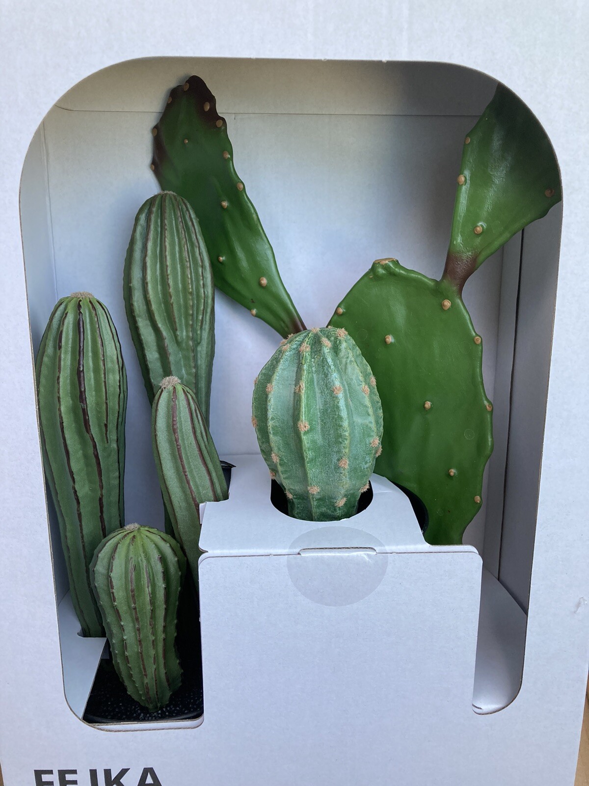 Set Of 3 IKEA FEJKA Artificial Potted Cactus Plant 6 3/4”, 12 1/2”, 15 3/4”, New