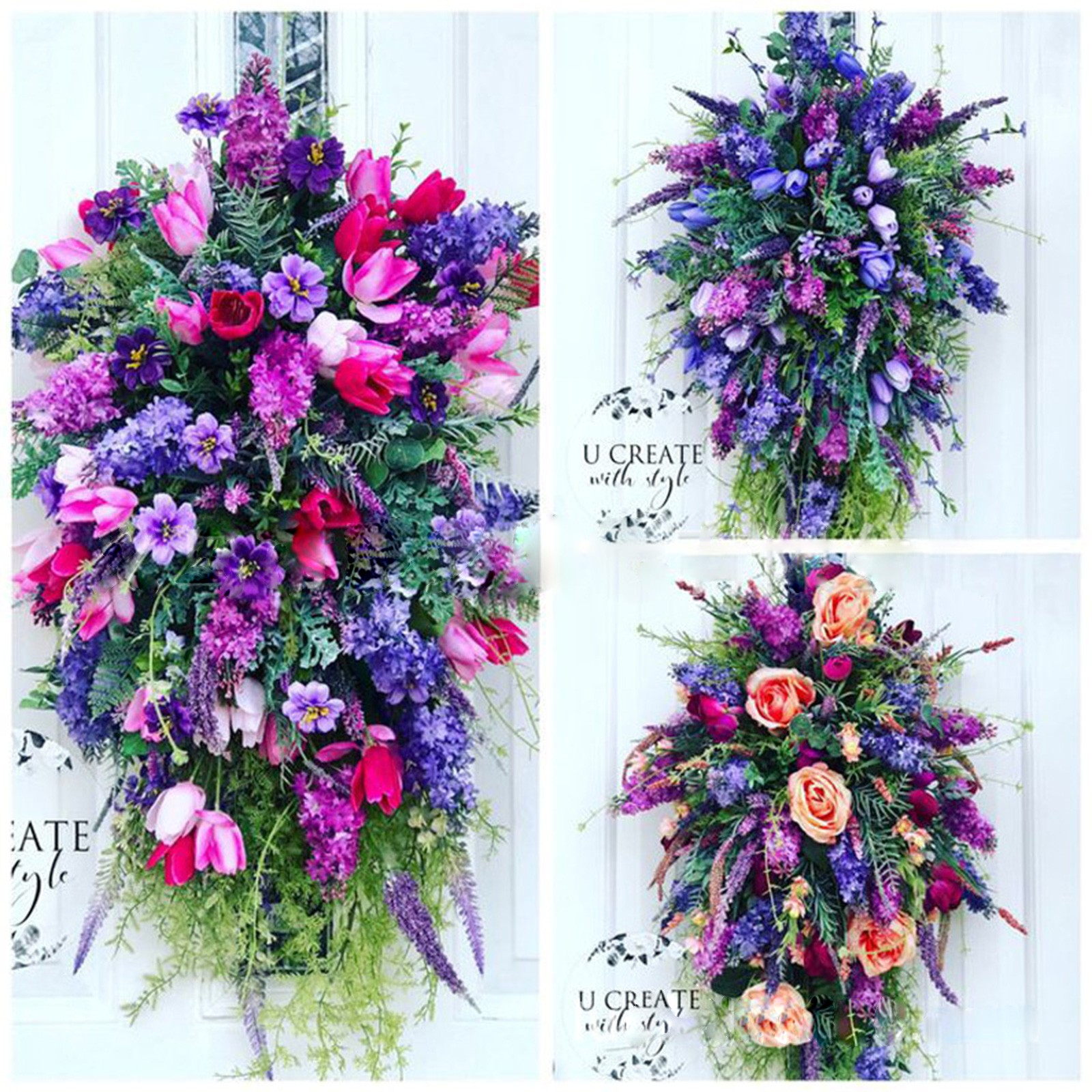 Small Purple Spring Wreath Style A Floral