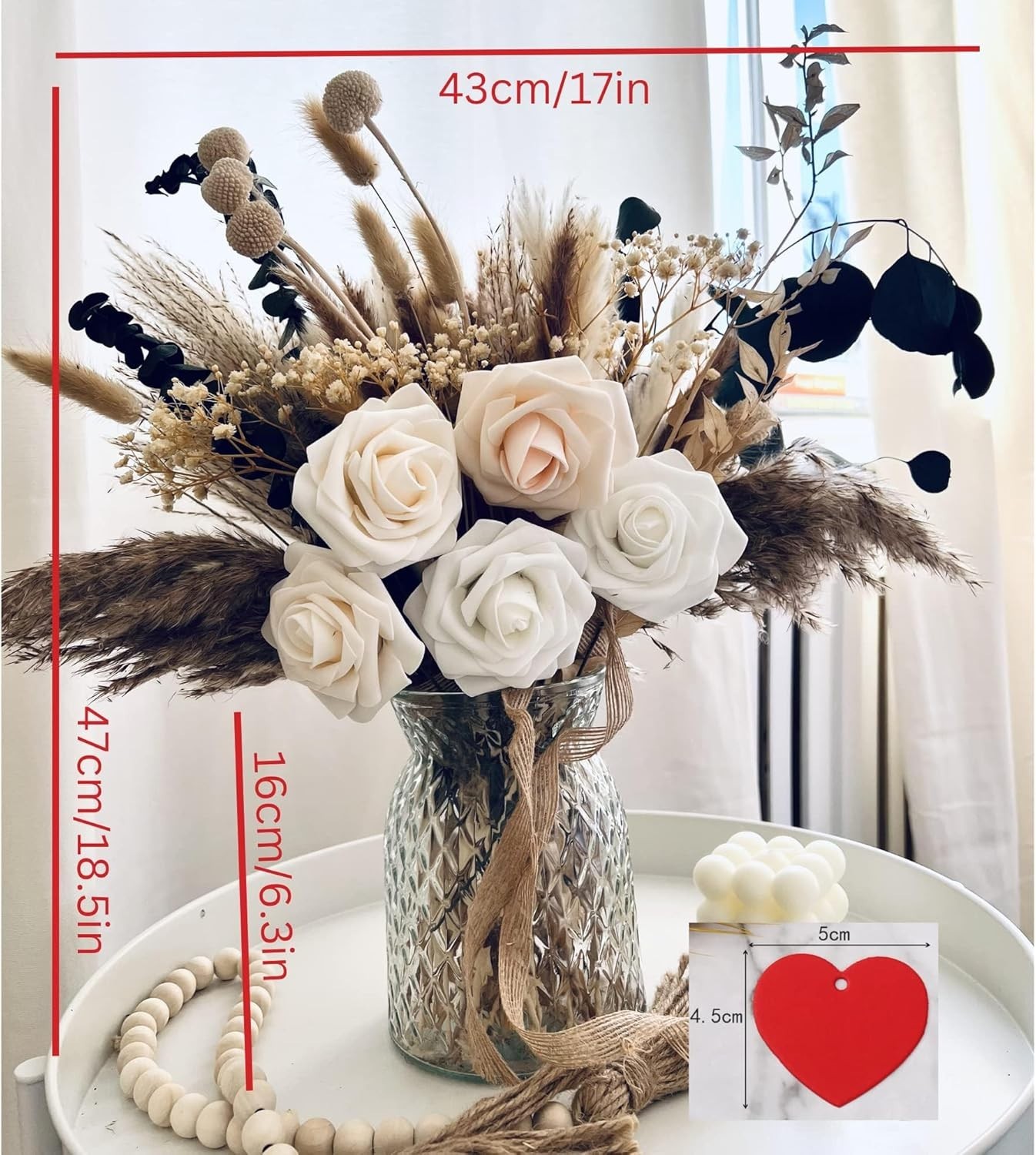 100pcs Artificial Flowers Arrangement With Vase Included, Dining Table Centerpie
