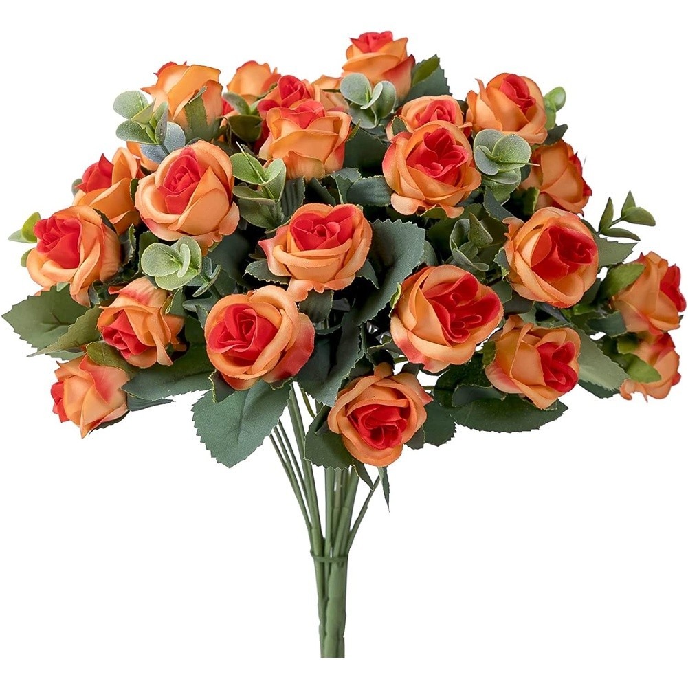 30cm Lightweight Artificial Bouquet Roses Eucalyptus 36g Wedding Decor
