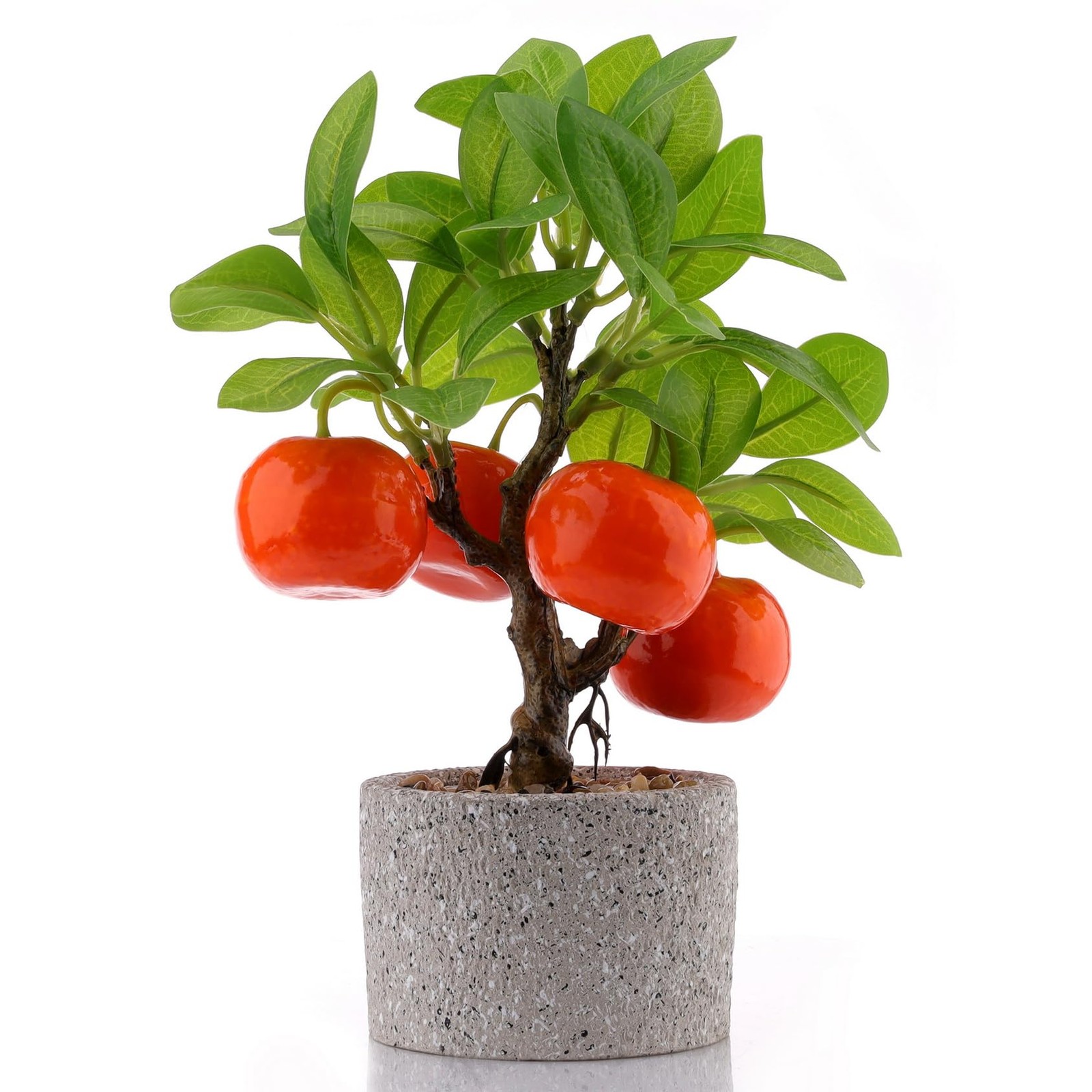 Artificial Orange Tree Potted Plants Faux Citrus Fruit Bonsai Greenery Decor