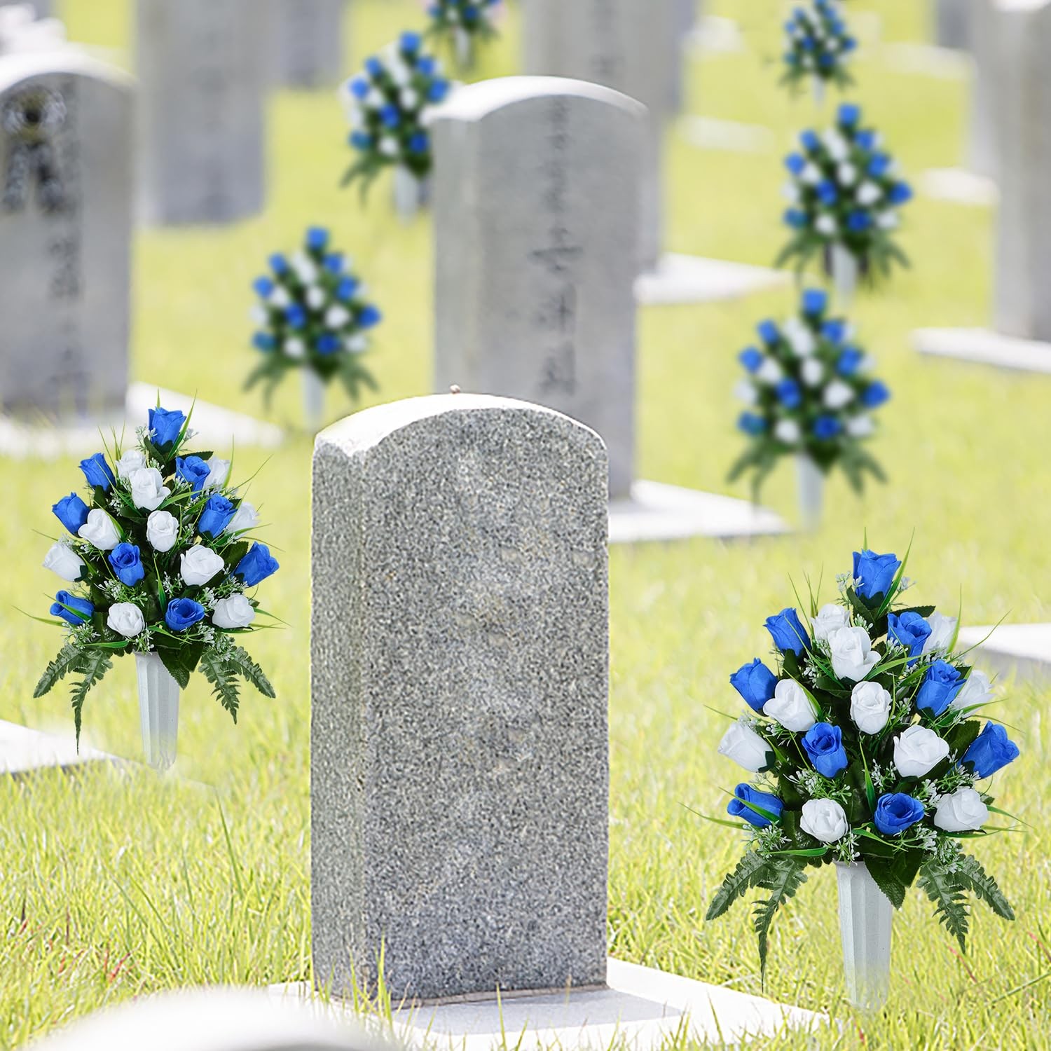 Artificial Cemetery Flowers, Grave Decorations Roses, Memorial Flowers Bouque
