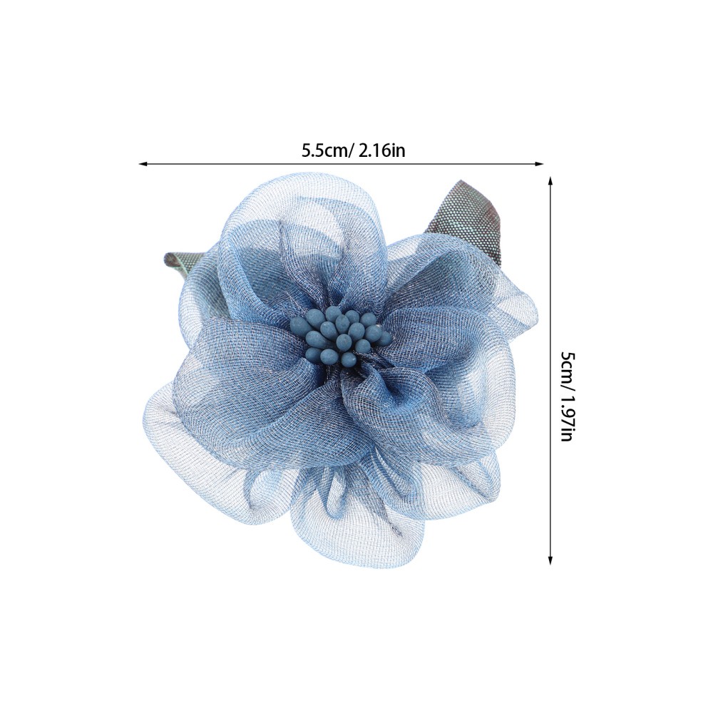 10 Pcs Handmade Flower Accessories Artificial Head Mesh Flowers Decorative