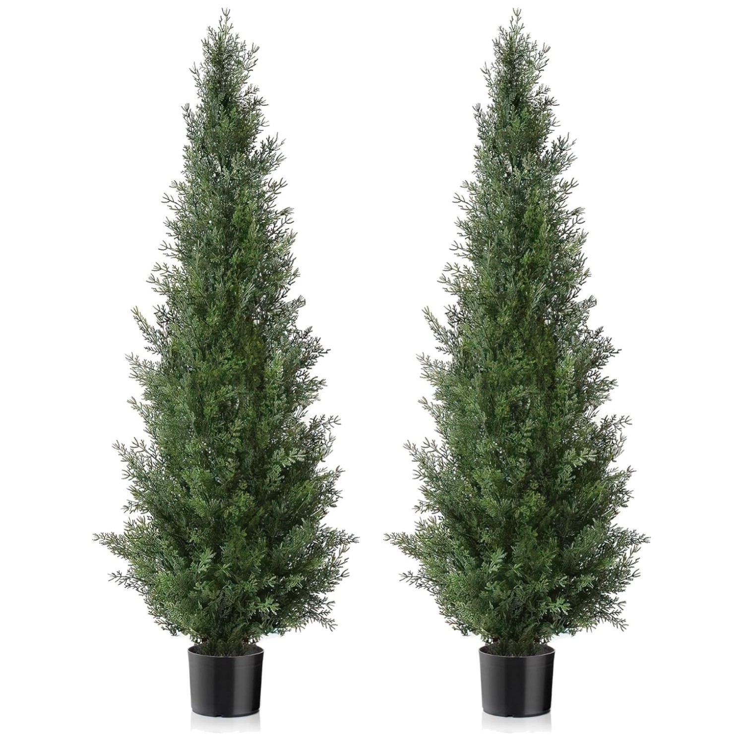 Porch & Garden Decor: 5ft Faux Cedar Trees, Set of 2