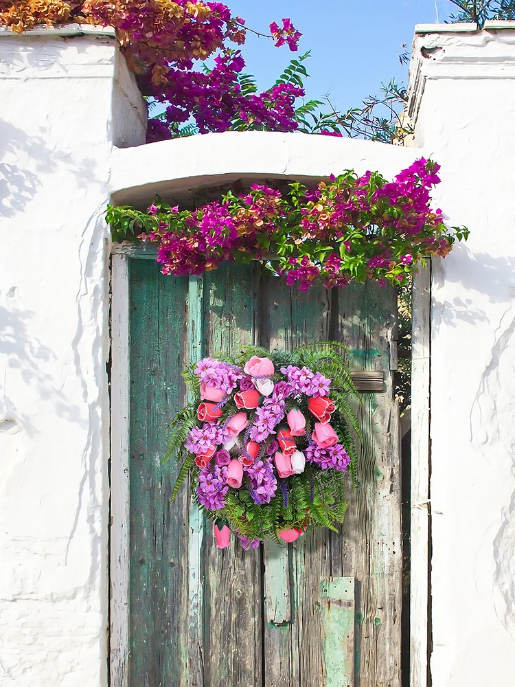 Small Purple Spring Wreath Style A Floral