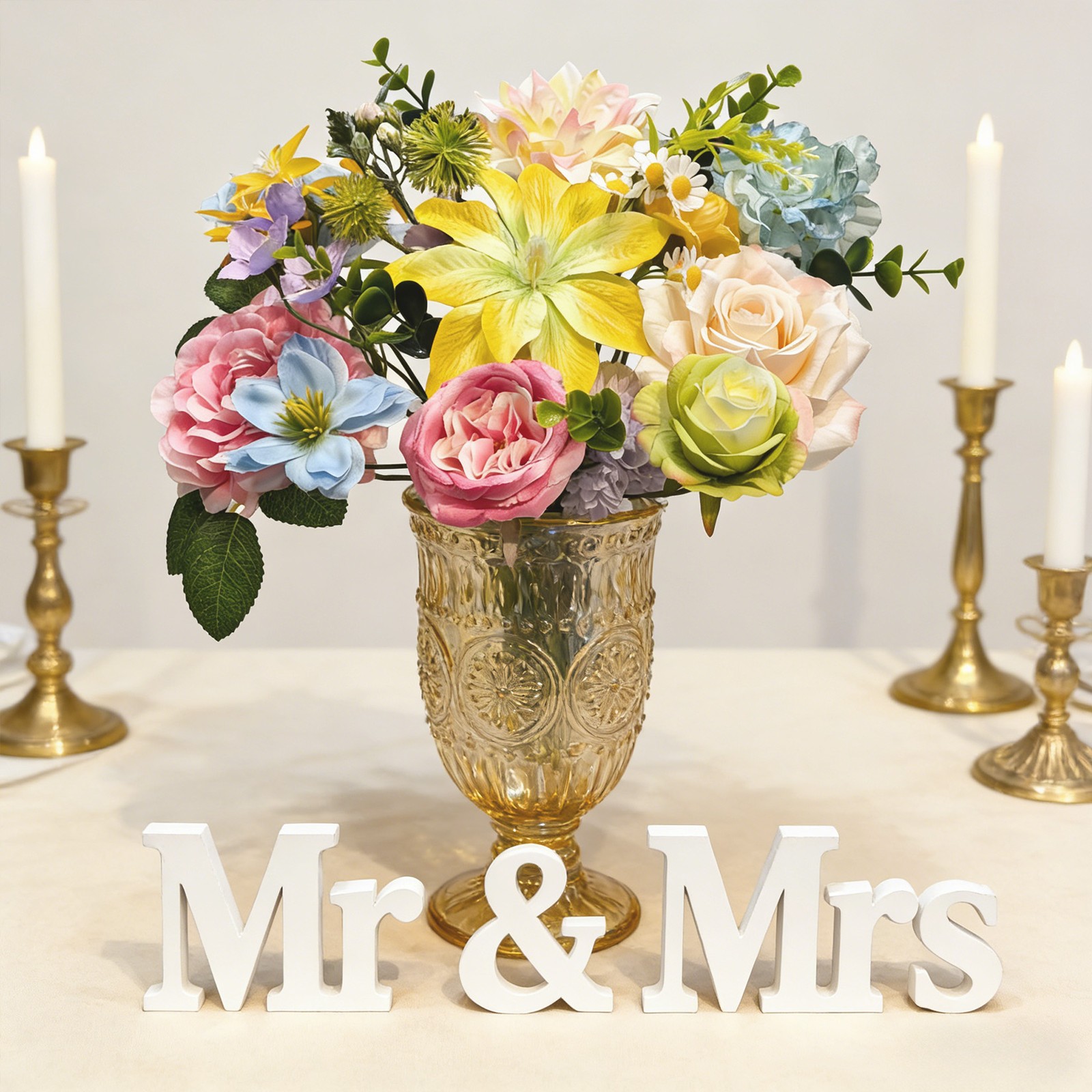 30PCS Artificial Silk Flowers Bulk for Home Decor Faux Floral Stems w/ Iron Wire