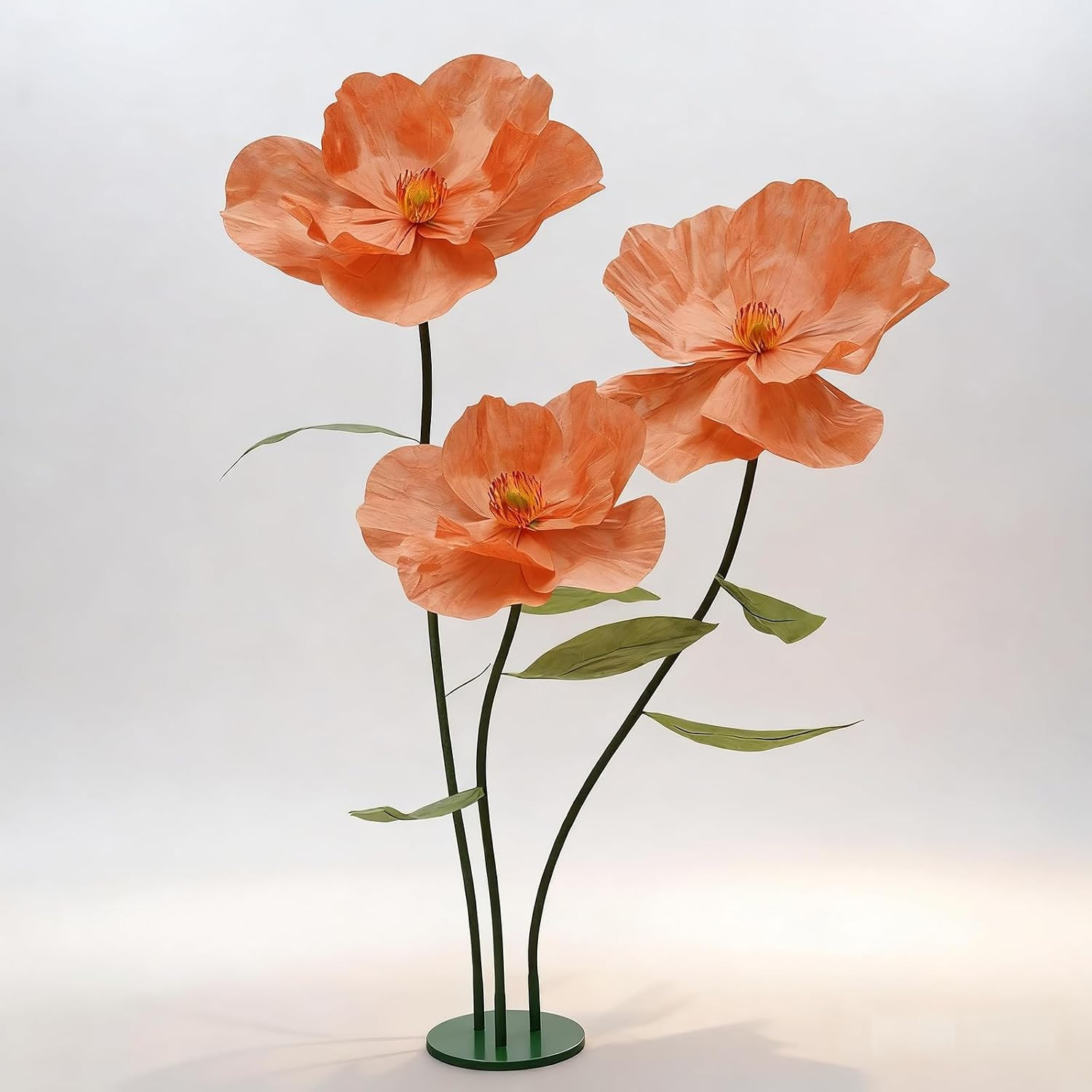 Giant Poppy Artificial Flowers with Stand,Large Gradient Paper Flowers,Waterproo