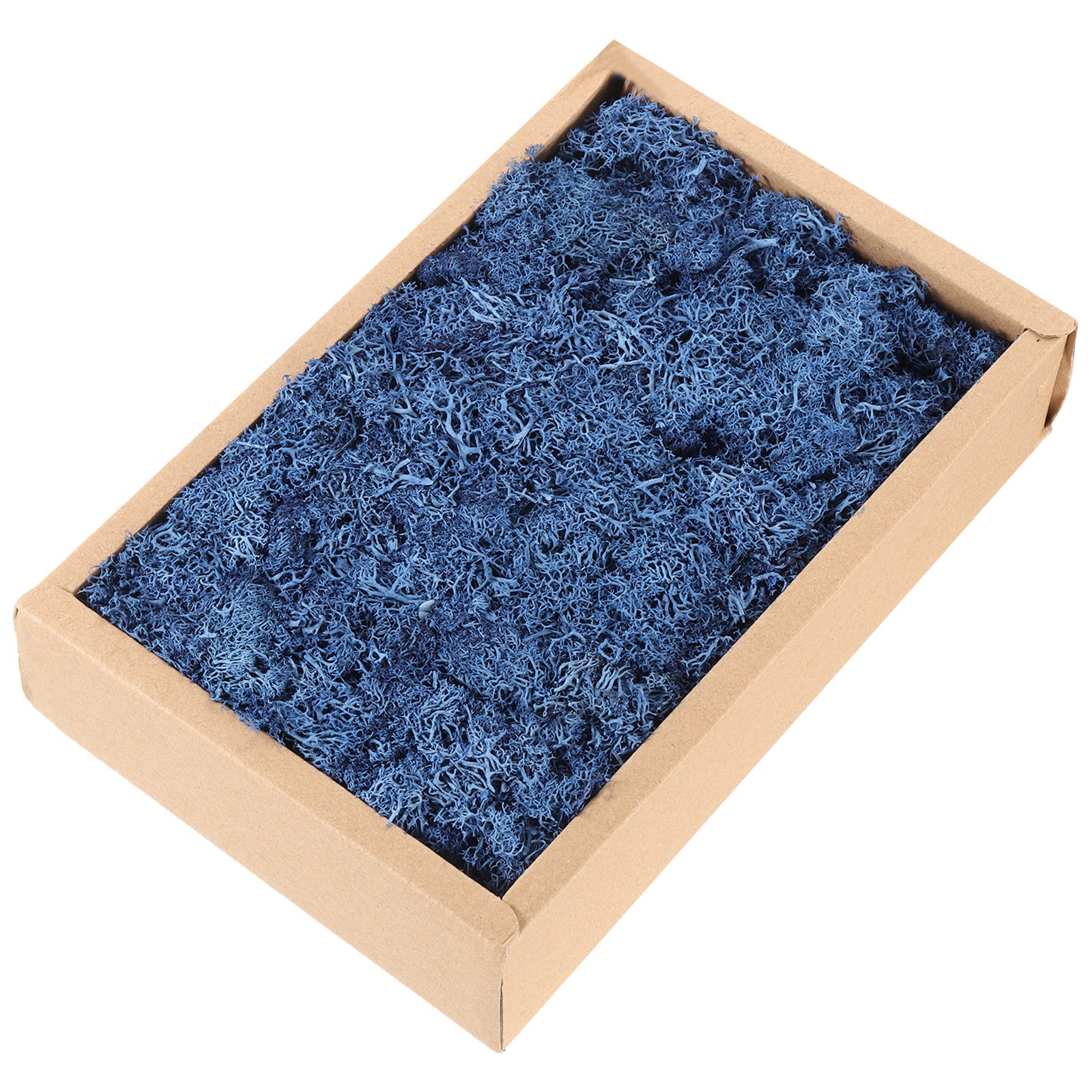 7.8oz Preserved Reindeer Moss, Dark Blue Decorative Artificial Fake Moss