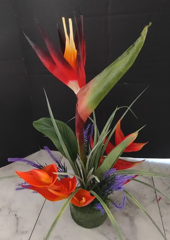 Medium Sized Tropical table centerpiece. Hawaiian floral arrangements