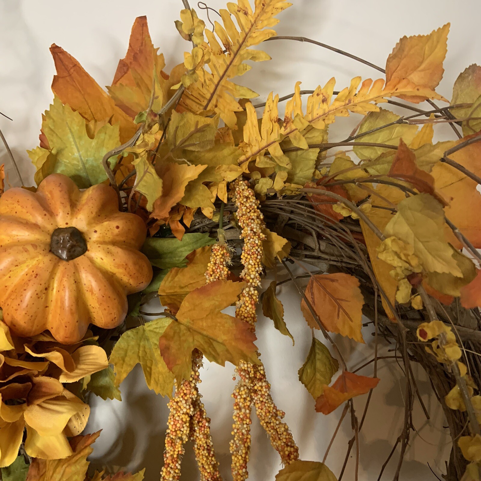 New Designer Fall Golden Yellow Orange Autumn Door Wall Wreath Fall Home Decor