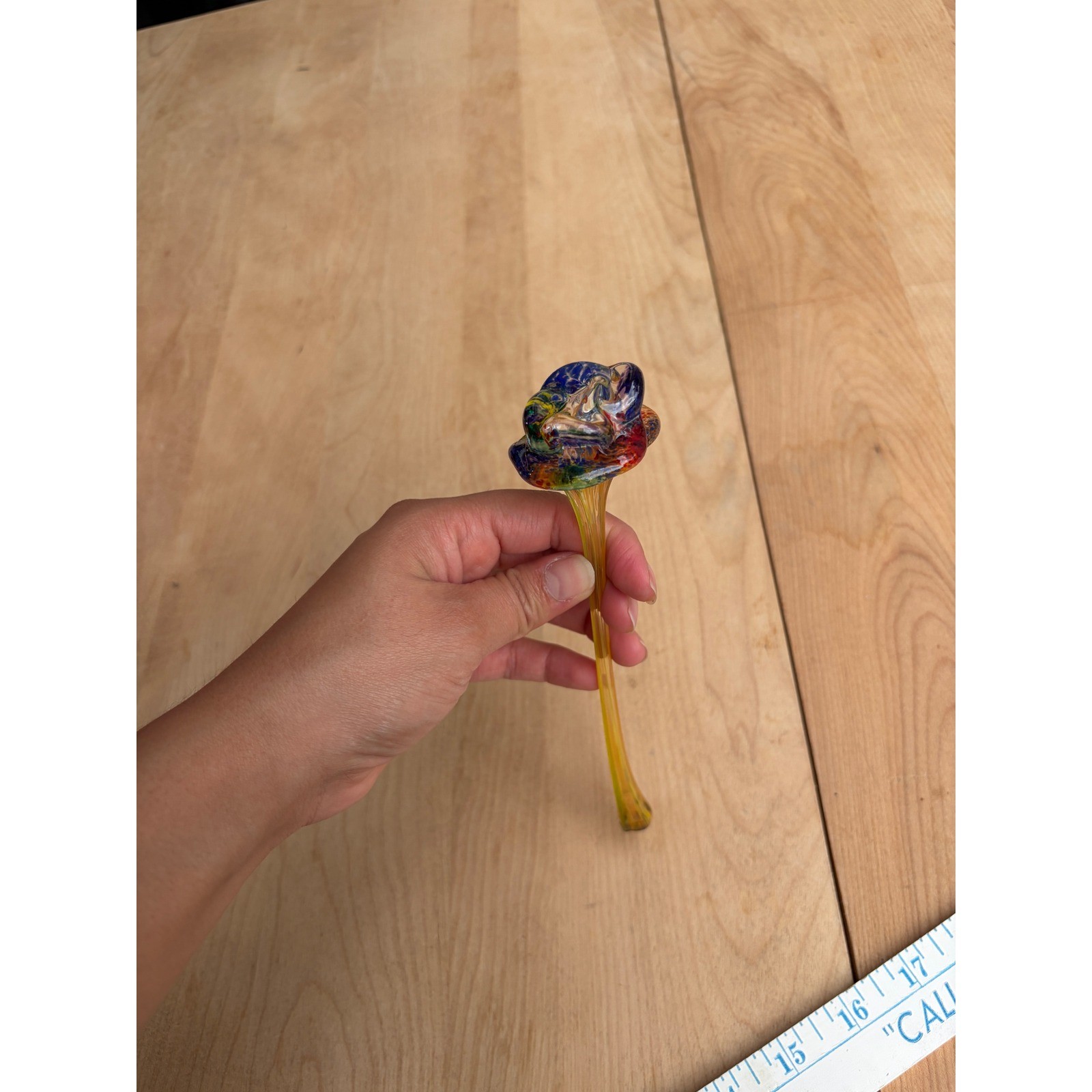 Hand Blown Art Glass Flower Colorful Decorative Sculpture Home Decor