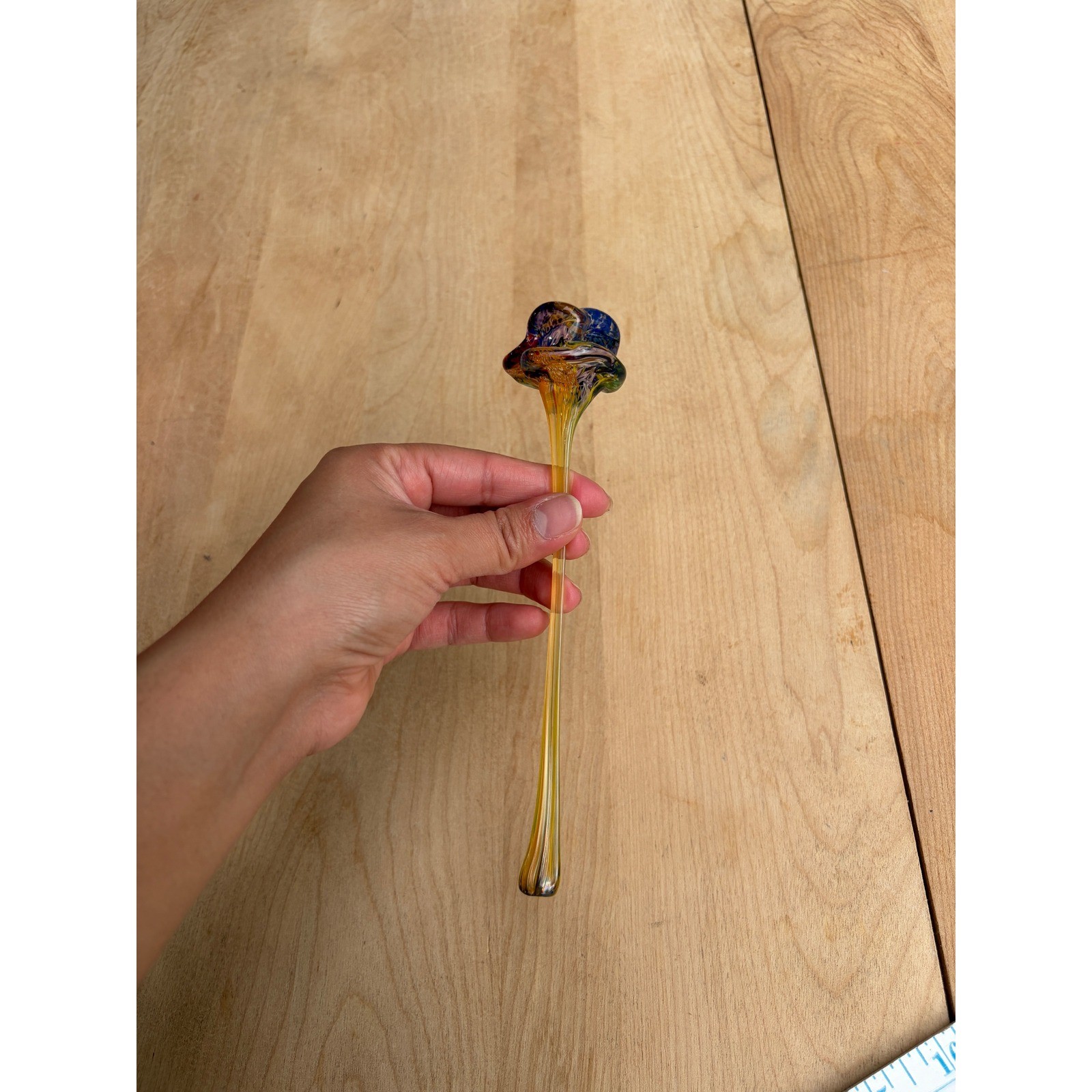 Hand Blown Art Glass Flower Colorful Decorative Sculpture Home Decor