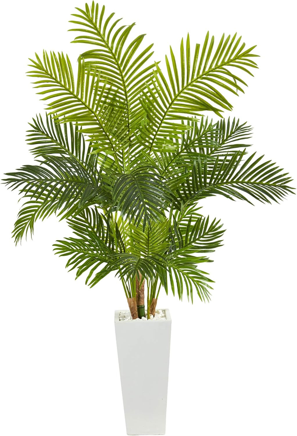 68″ Hawaii Palm Artificial Tree in Elegant White Planter –