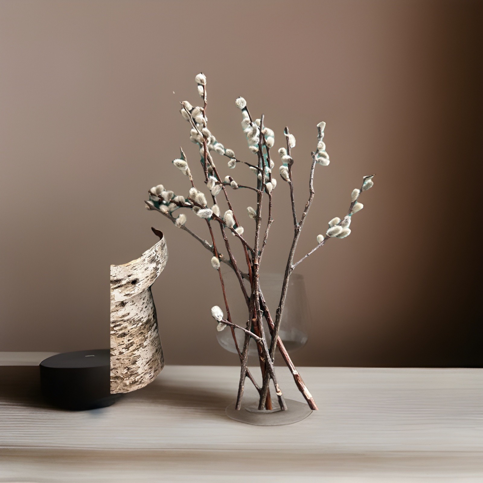 Real dried Pussy Willow Spring Flowers length 12-16” – 6 Stems Natural decor