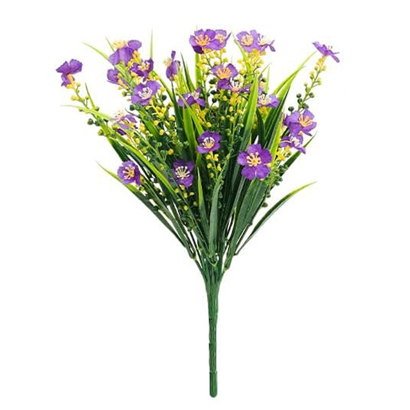 12 Bundles Artificial Fake Flowers for Outdoor Spring Summer Decoration, Faux