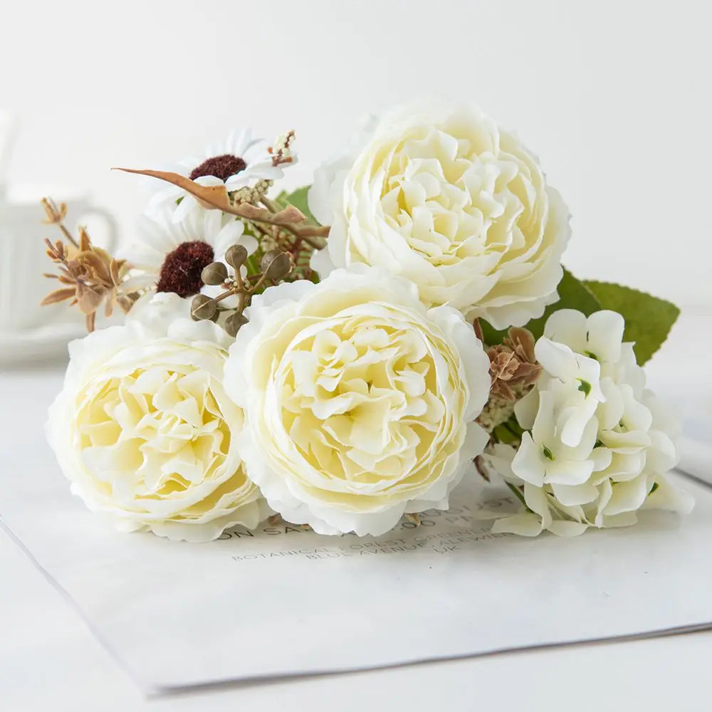 1/3PCS Silk Persian Peony Artificial Flowers For Wedding DIY Home Garden Decor