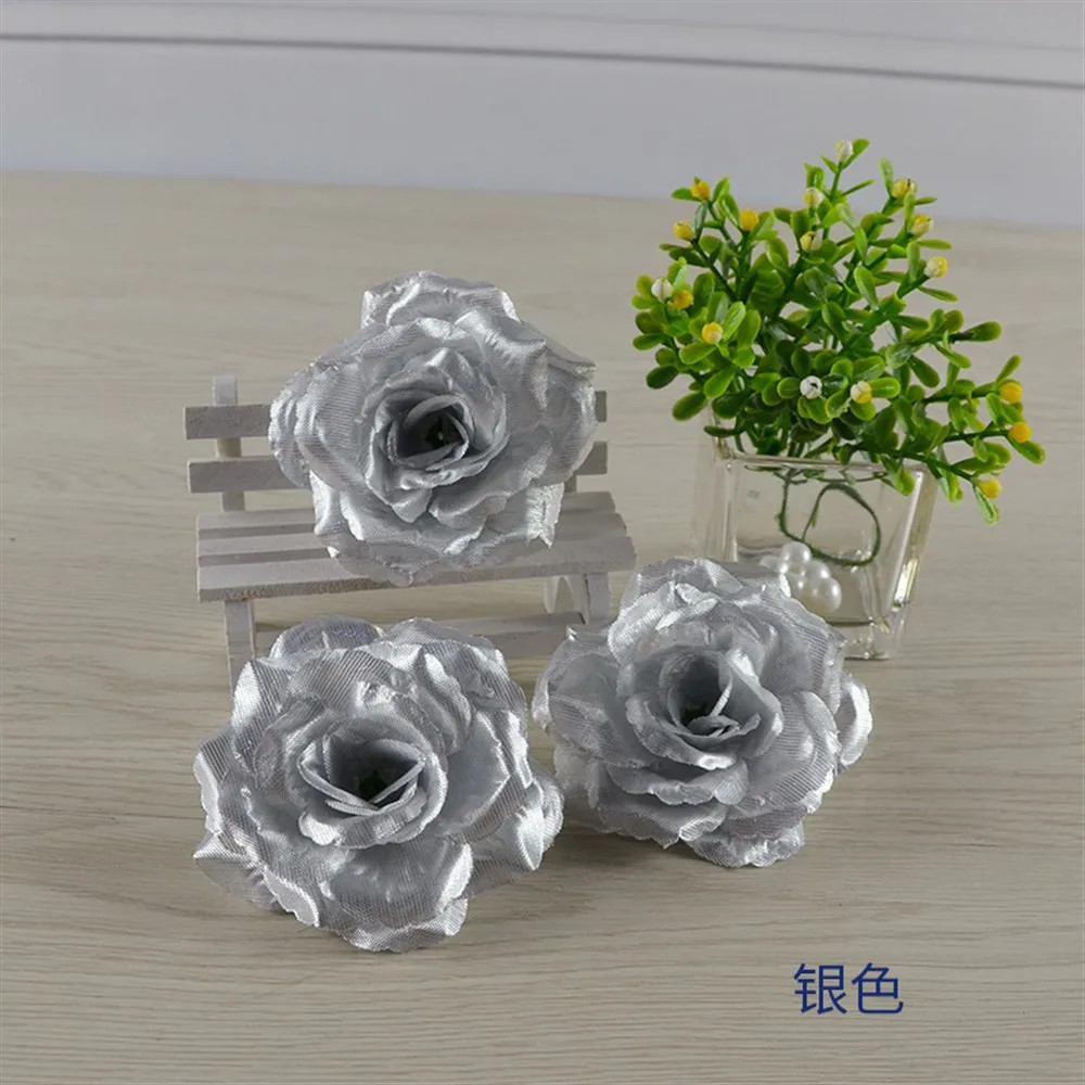 8CM Artificial Rose Silk Flower Heads for Wedding & Home Decor – 5-35 Pcs