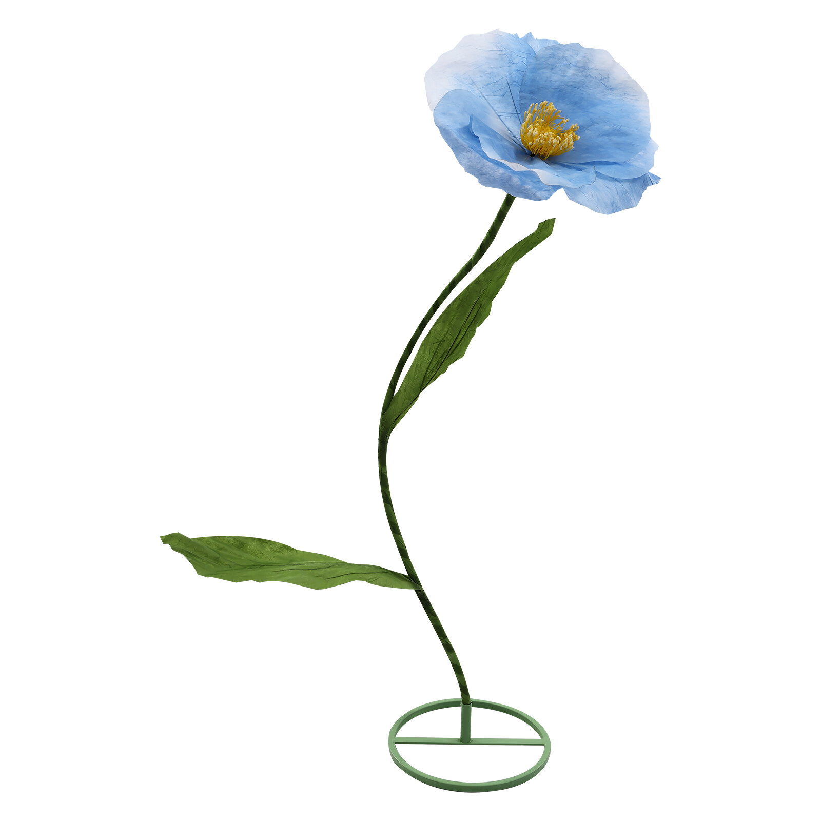 Handmade Blue Artificial Corn Poppy 3Pc Free-Standing Flowers for Wedding