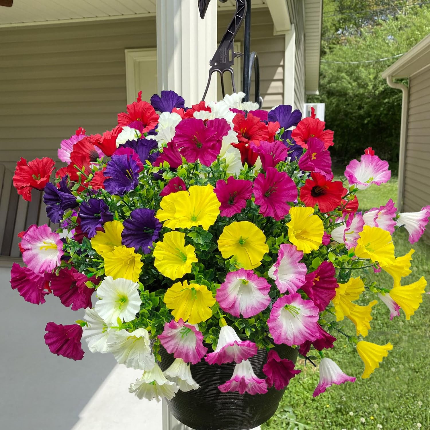 12 Bundles Artificial Flowers for Outdoors UV Resistant Morning Glory Artific…