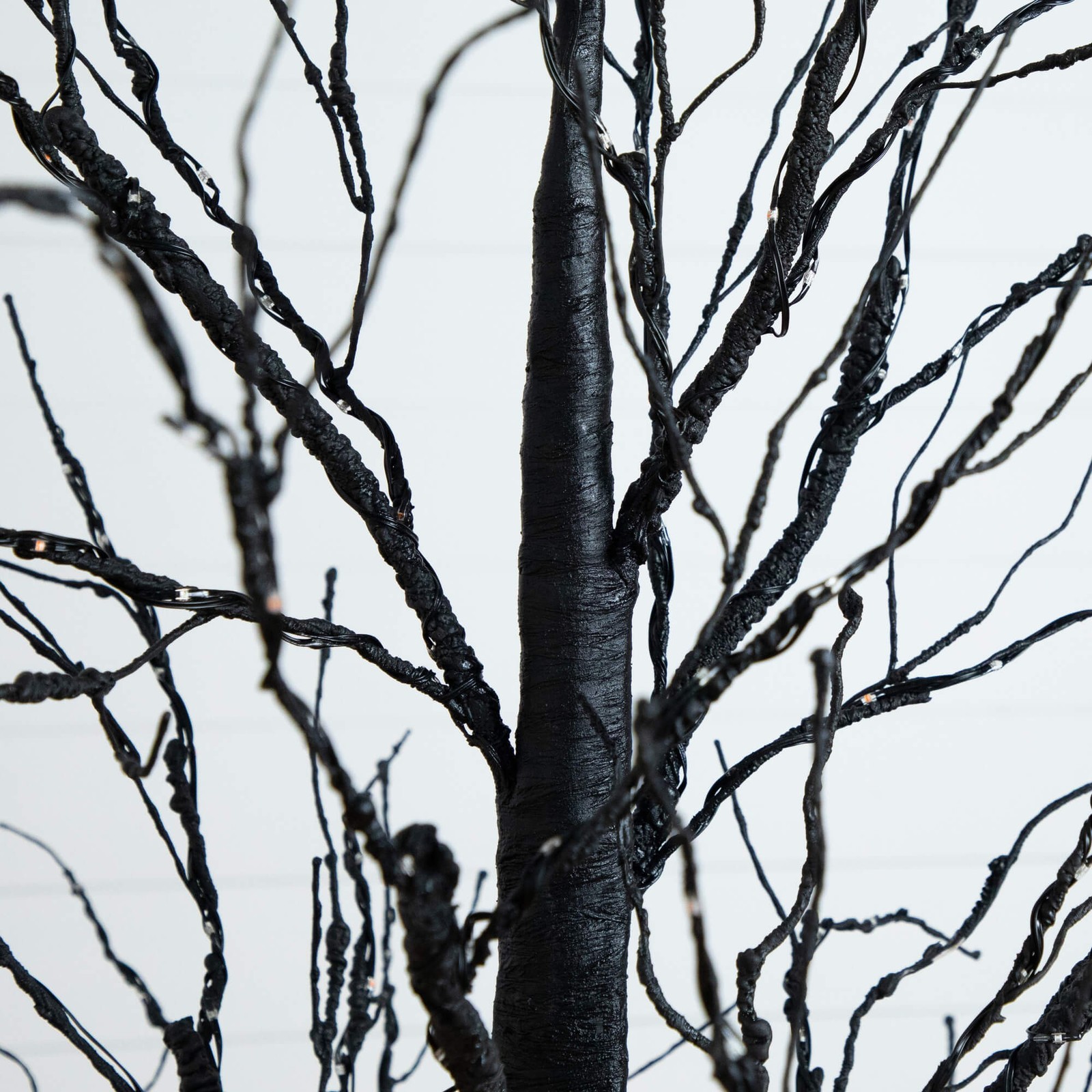 Nearly Natural 7ft Pre-Lit Halloween Black Twig Tree w/ 390 LED