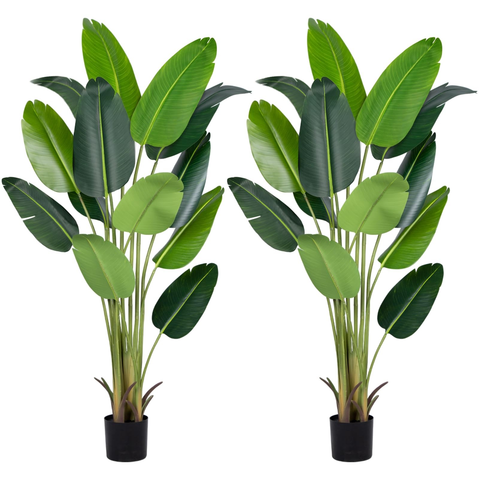Artificial Bird of Paradise Plant,6Ft Faux Banana Tree 2Pack