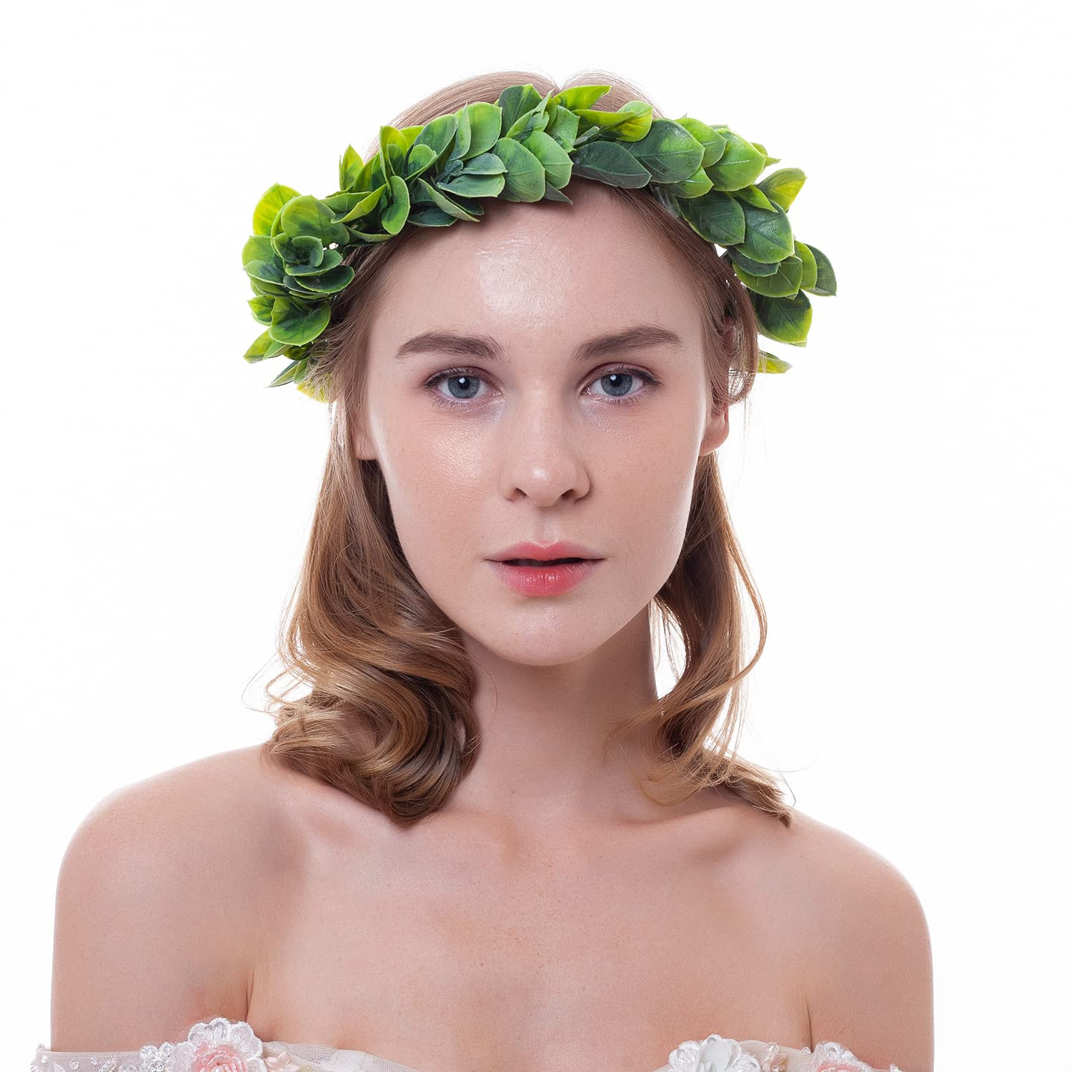 Artificial Green Leaf Crown Eucalyptus Flower Wreath Women Girls Bohemian Headpi
