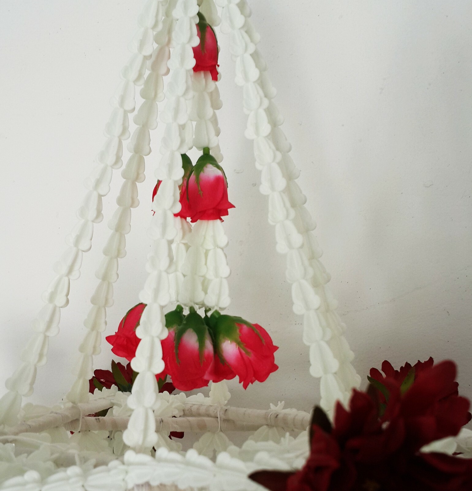 Flower Chandelier, Flower Hanging Mobile, Artificial Flower Garland, Floral Art