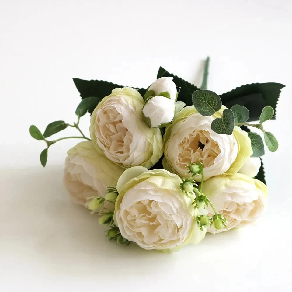 30CM Silk Peony Fake Roses Artificial Flowers Bridal Bouquet Home Wedding Decor