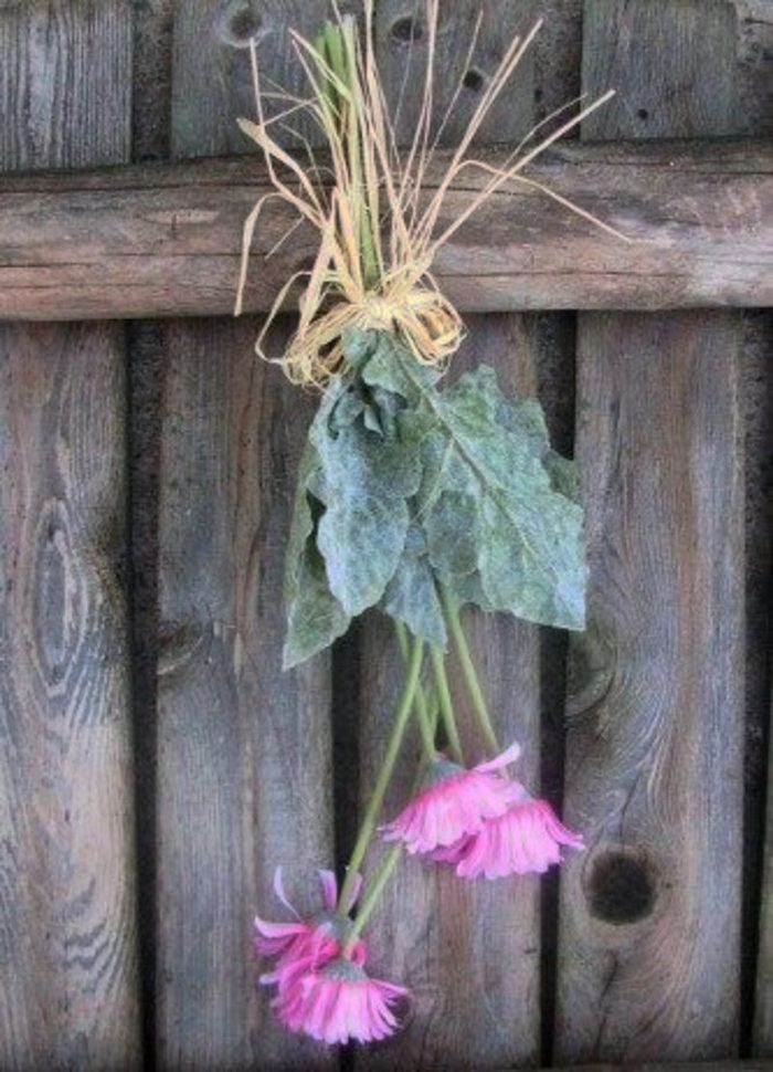 Daisy Pink Gerbera Daisies Tied With Bow Bunch Faux Dried Flowers 19 inch