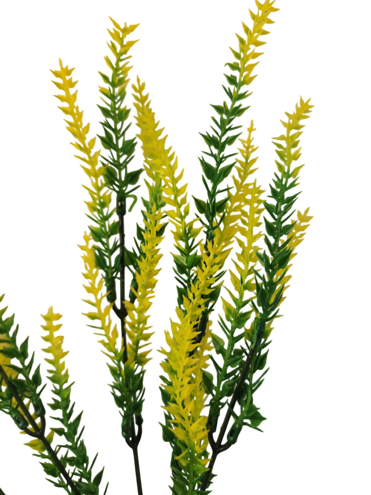 Yellow Faux Lavender Stems, Artificial Salvia Flowers, Faux Greenery Picks, Farm