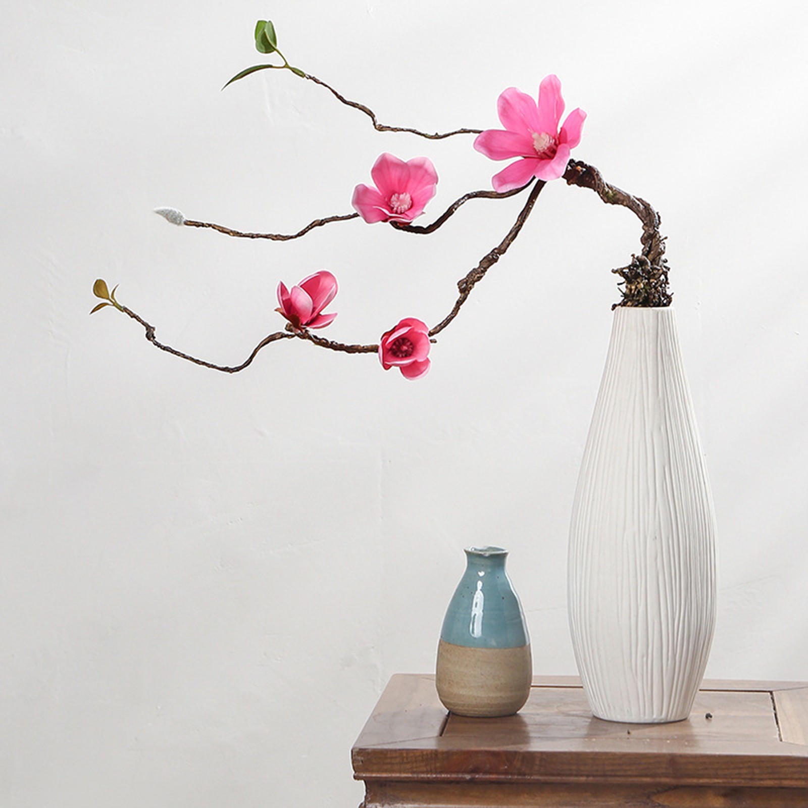 Magenta Artificial Magnolia Dead Branch 65cm Decor