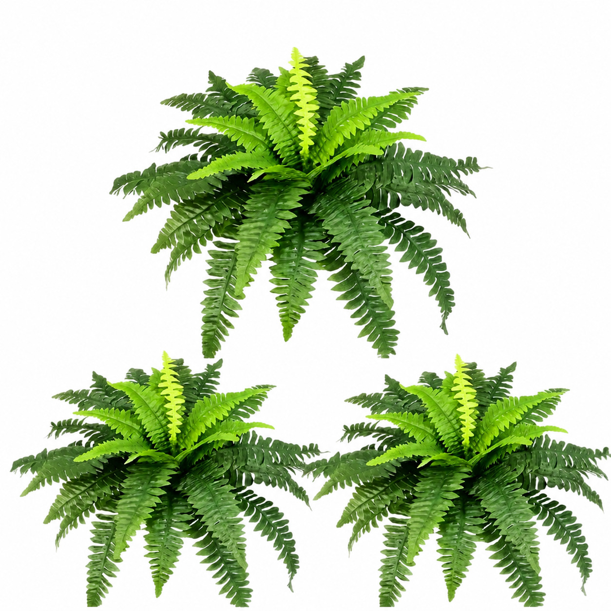 2 Pack 24 in Artificial Boston Ferns Bush Plant for Office & Living Room Decor