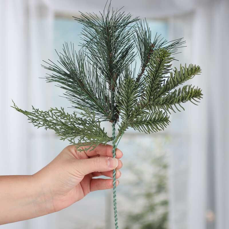 Lot of 4 Artificial Pine and Cedar Greenery 13″ Picks