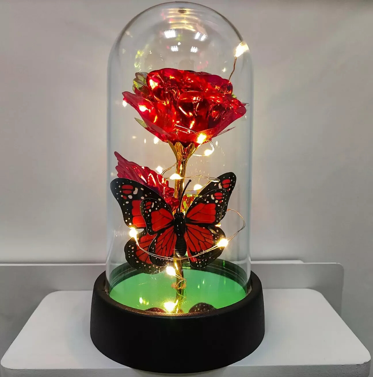 Rose Flower In Glass Gifts For Women Wife Her Valentine Girlfriend Birthday Gift