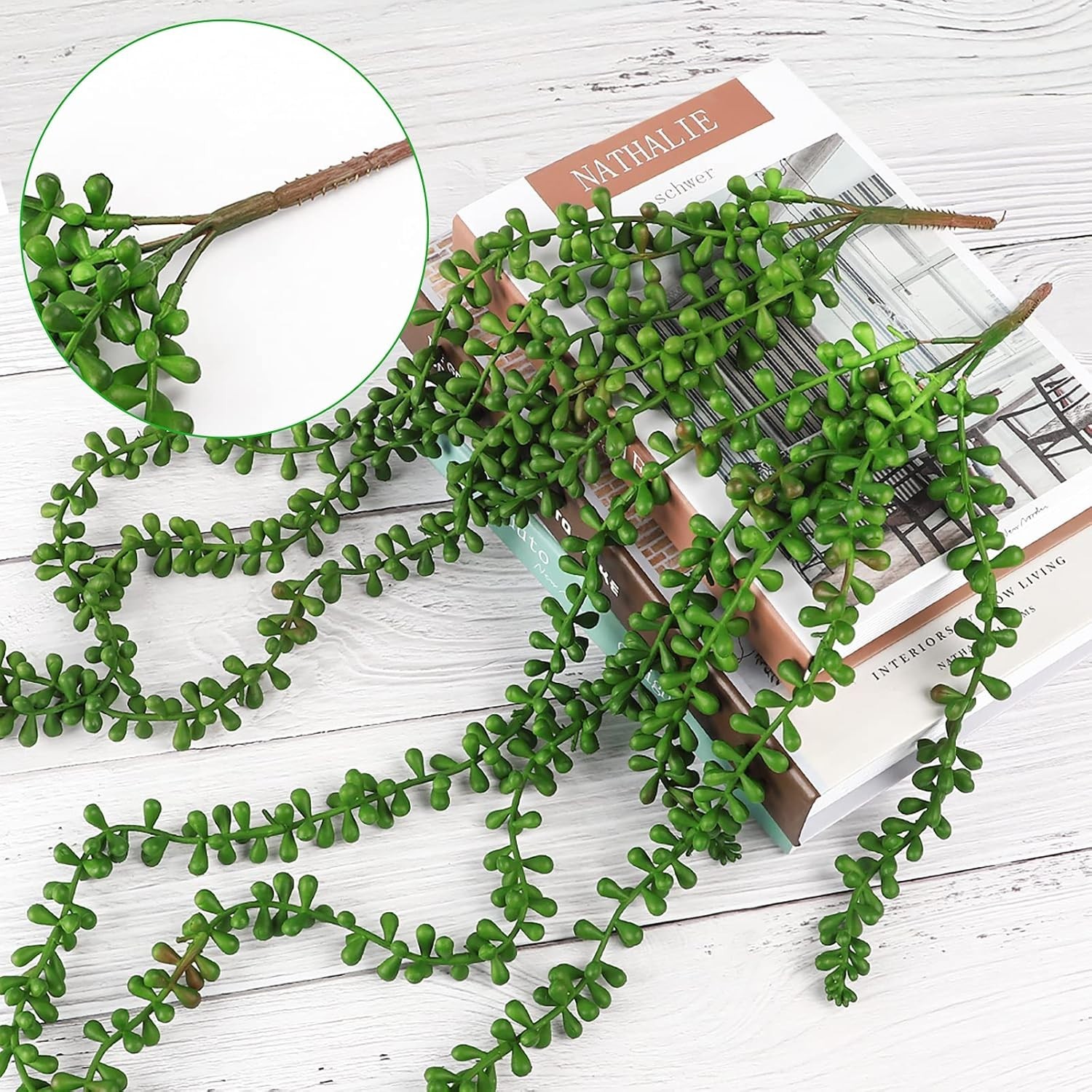 Fake Hanging Plants, String of Pearls Artificial Hanging Succulents Greenery …