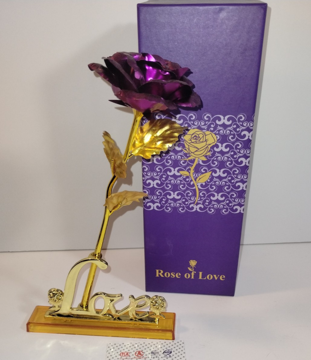 Rose of Love 24K Dipped Rose Stem with Gift Box