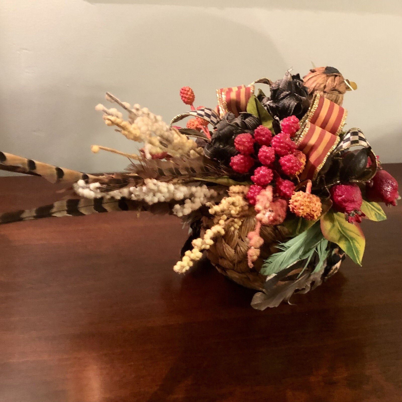 Mackenzie Childs-Bittersweet Pheasant-Centerpiece-Retired-Rare