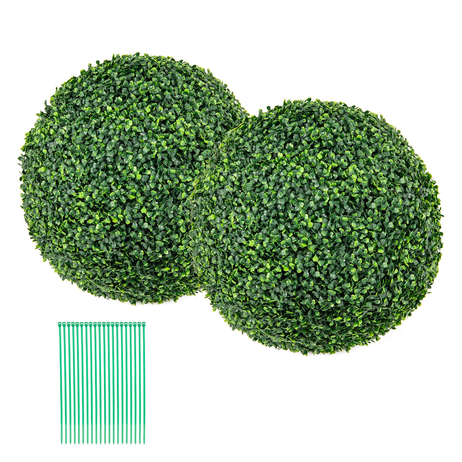 2 PCS 20″ Artificial Boxwood Topiary Balls Sun-protective Round Greenery Bushes