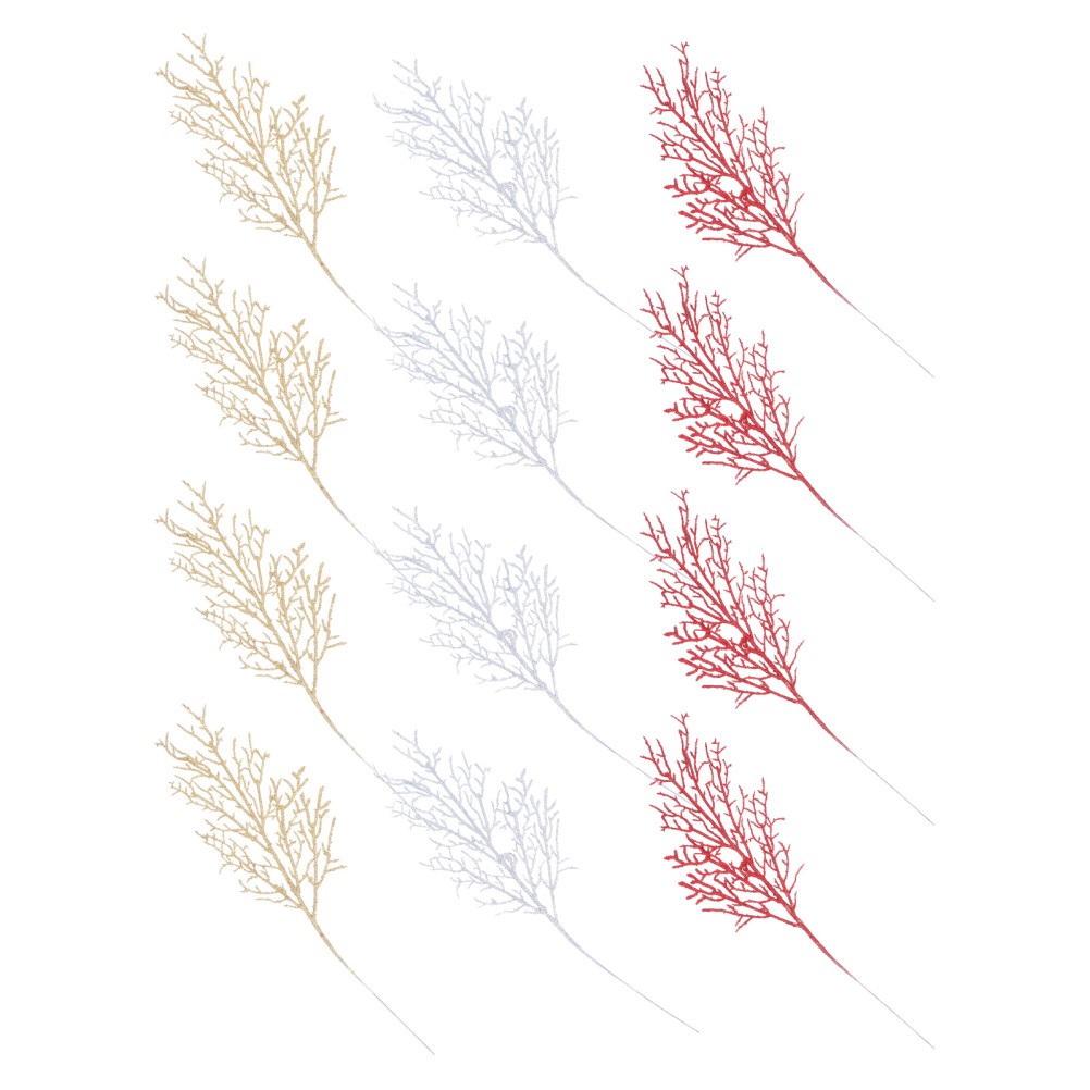 12Pcs Reusable Artificial Deadwood Branches for Xmas Decoration Assorted Color