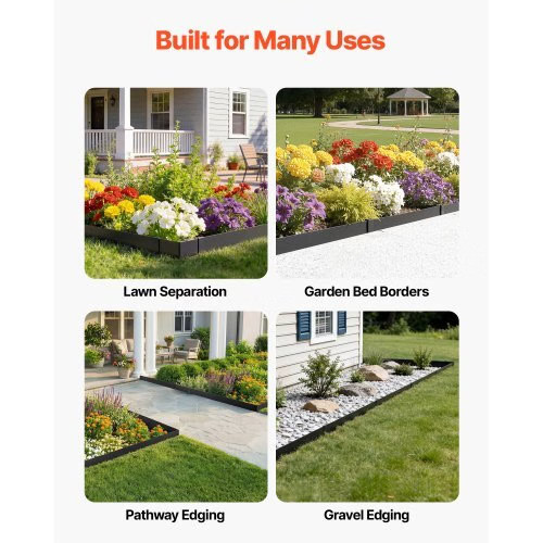 Galvanized Steel Landscape Edging, 10-Pack 40 x 4.5 Inch Metal Edging for Landsc
