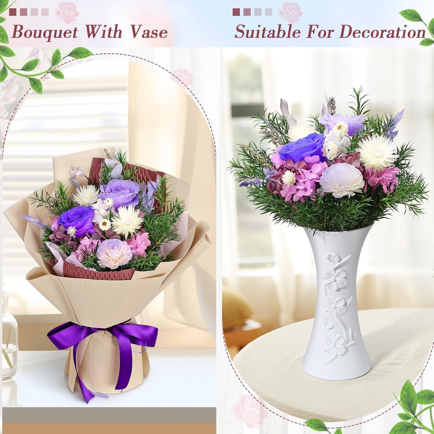 Preserved Flowers Bouquet Purple Flowers Delivery Valentine’s Day Mother’s Day