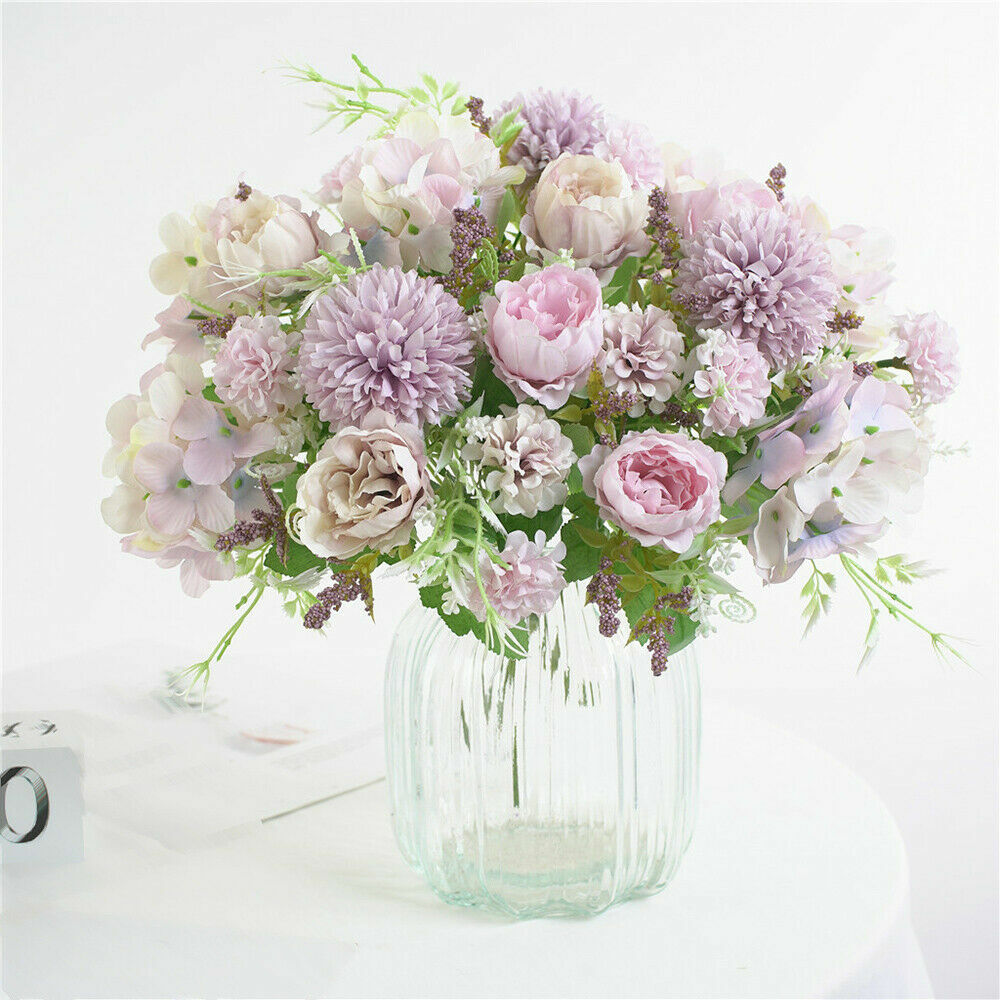 Silk Peony Artificial Fake Flowers Bunch Bouquet Home Wedding Party Decor Hot US