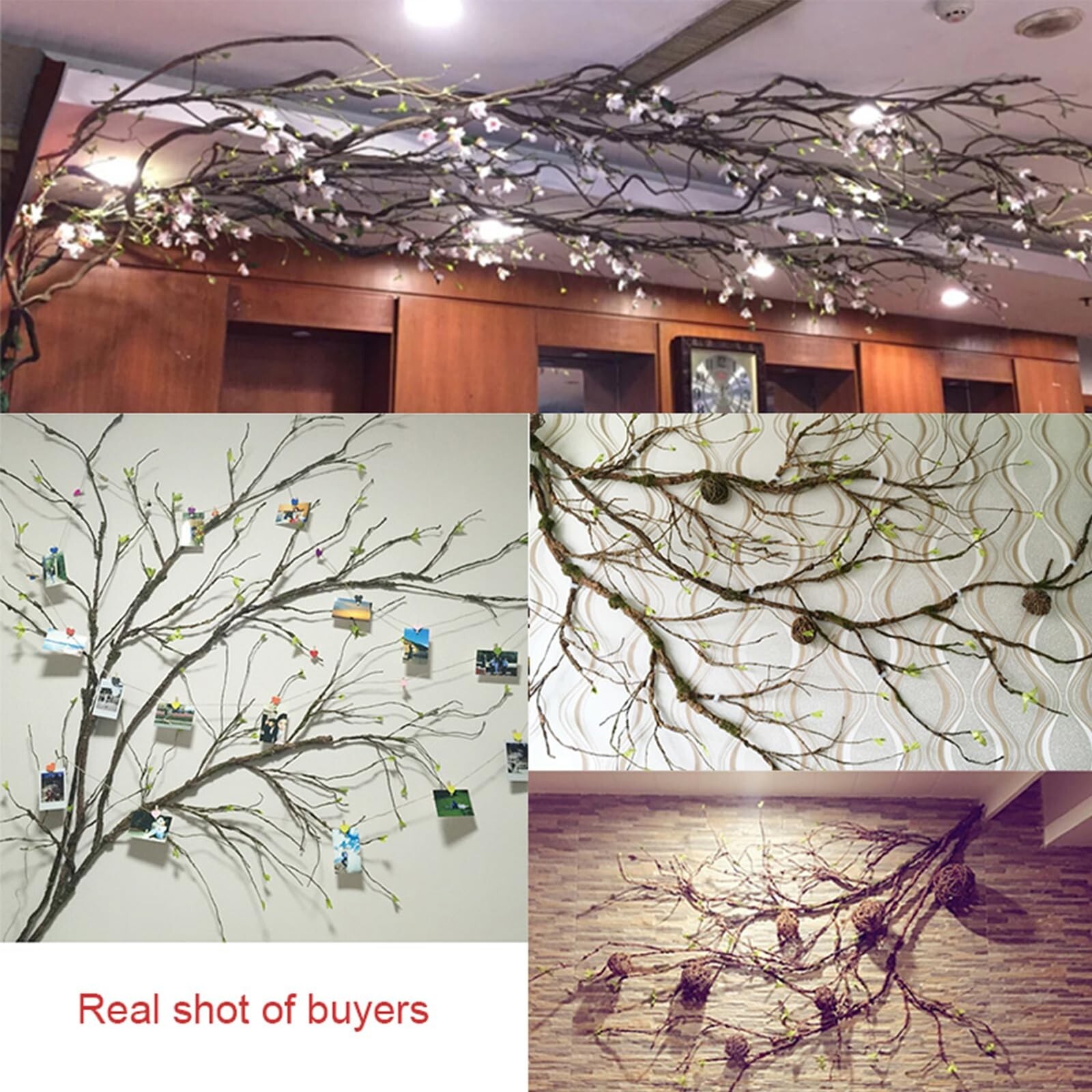 118in Malleable Artificial Floral Tree Branches Twigs Vines Rattan Cherry Blo…