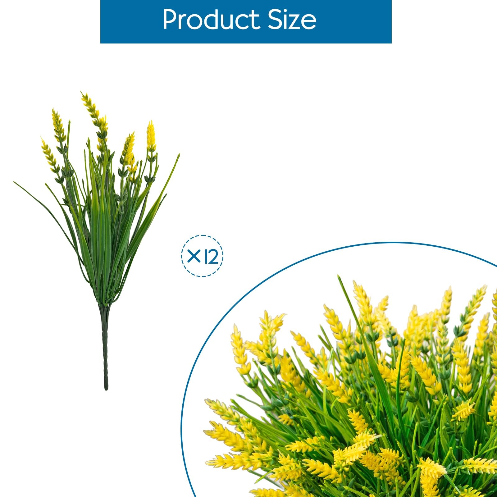12 Bundles Artificial Plants Outdoor Fake Monkey Grass,UV Resistant Plant Dec…