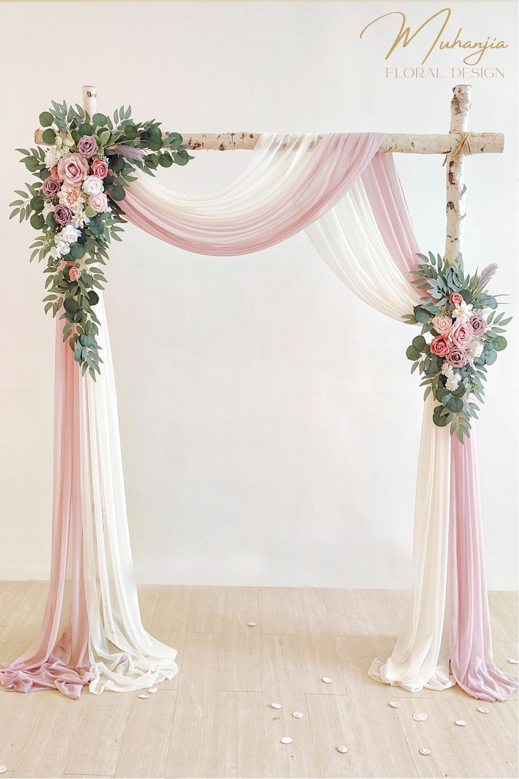 Artificial Wedding Arch Flowers Kit(Pack of 4),2Pcs Artificial Flower Arch De…