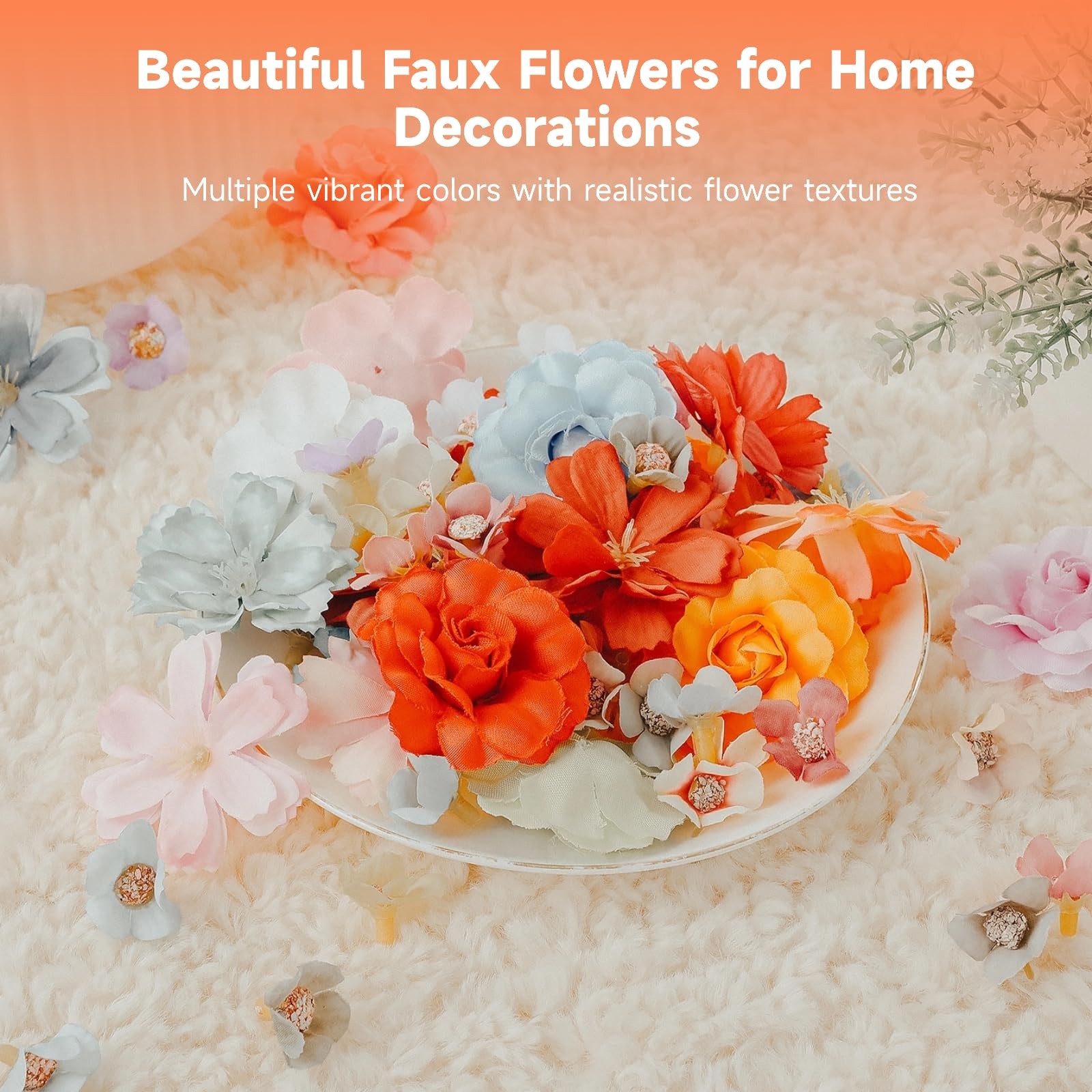 217 Pcs Mini Artificial Silk Flowers, Fake Rose Daisy Faux Flowers for Crafts…