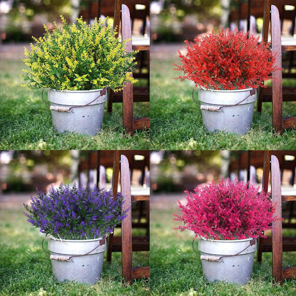 8/10X Artificial Flower Fake Plant Lavender Tulips Rose Violet Home Garden Decor