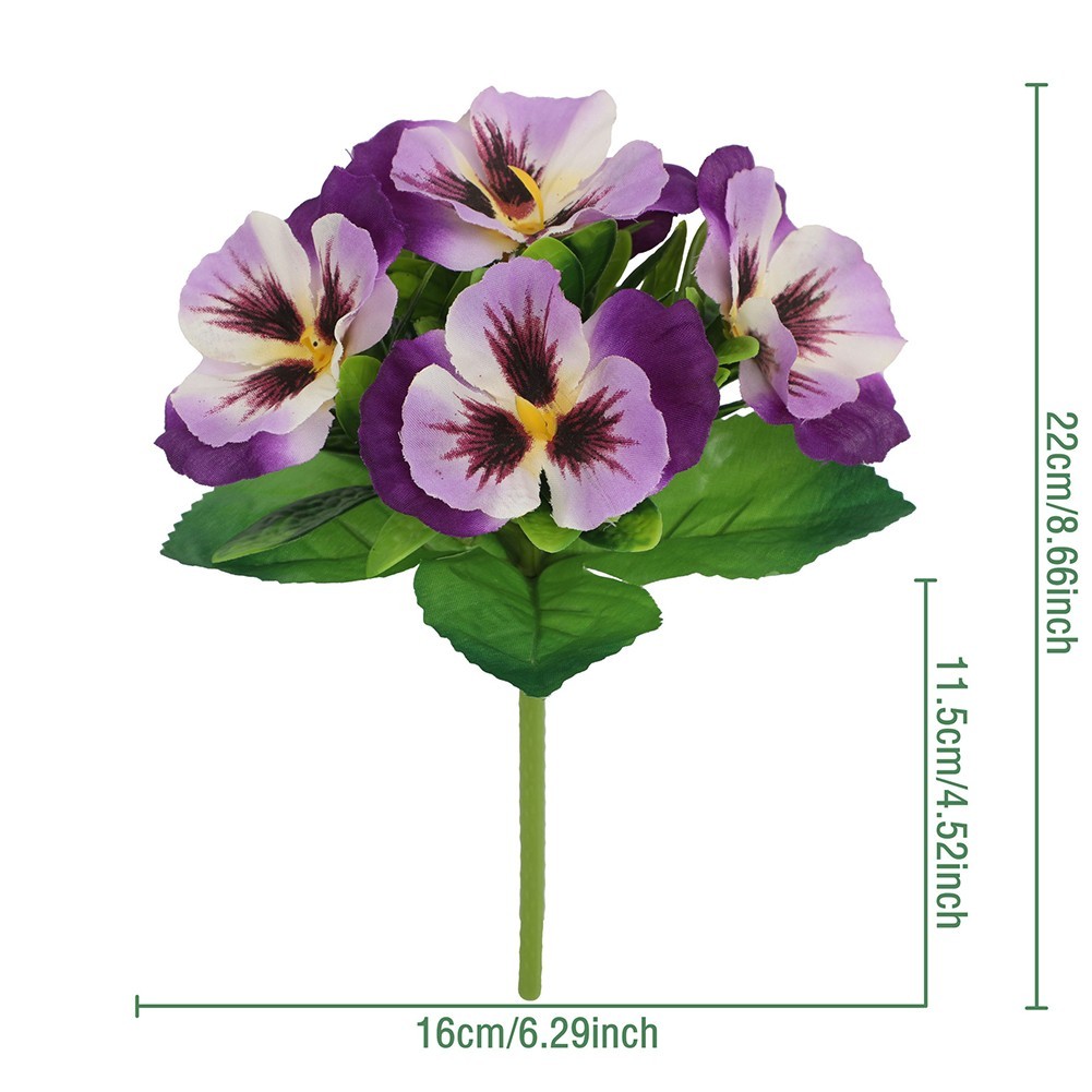 4PCS Vibrant Artificial Pansy Flowers: Lifelike Silk Decor For Any Occasion New