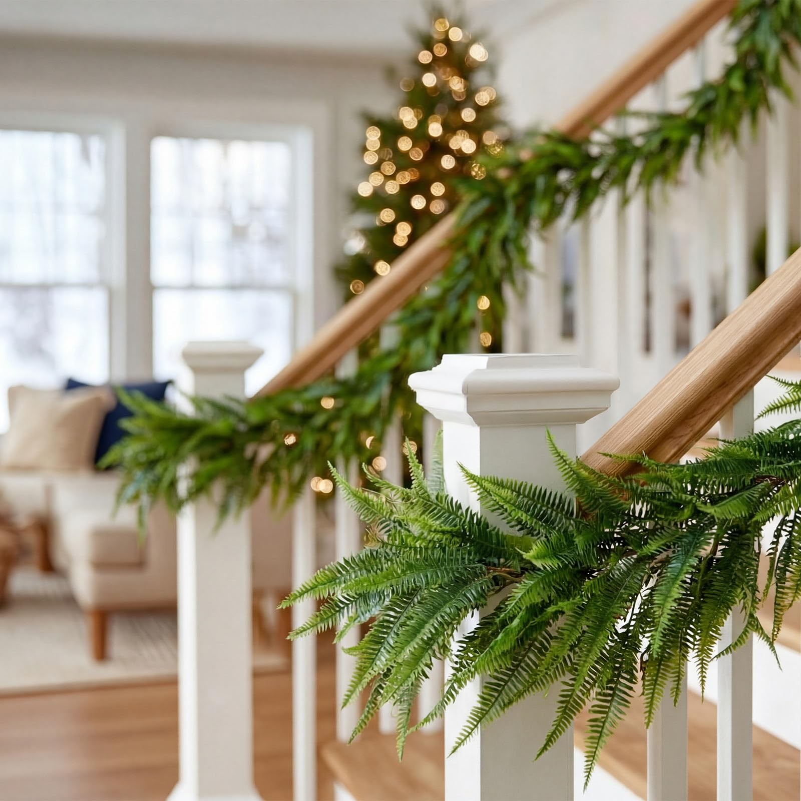 2 Pack 6ft Artificial Greenery Garland Hanging Boston Fern Garlands Lifelike …