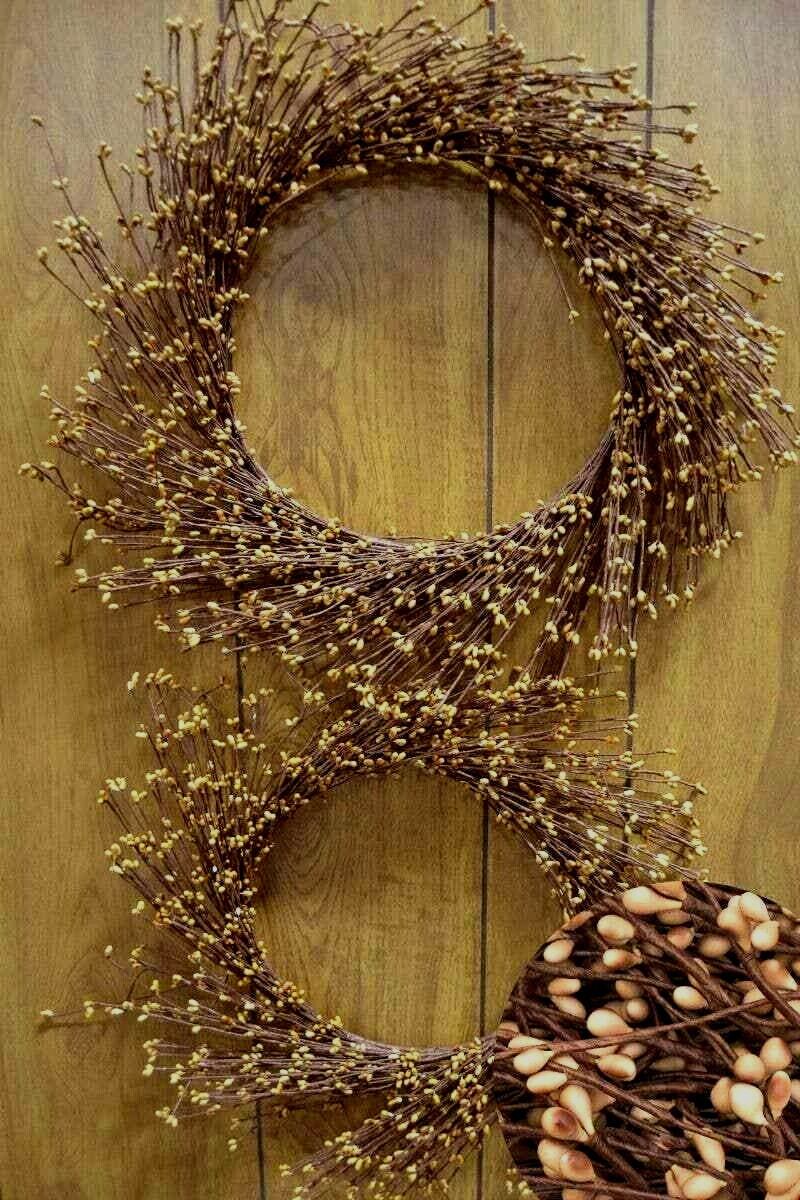 2 new 14 inch Country Hazelnutl Berry Wreaths – SALE